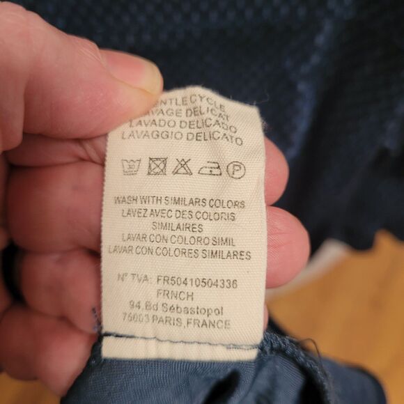 FRNCH Paris Bakhta Dress Teal Velvet Wrap Geometric Texture Puff Sleeve M - Picture 5 of 10